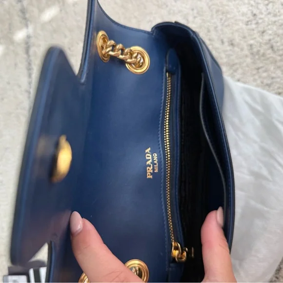 Prada Milano Navy Blue Shoulder Bag - Picture 11 of 11